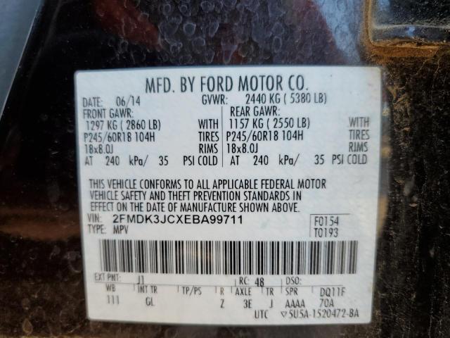 Photo 9 VIN: 2FMDK3JCXEBA99711 - FORD EDGE SEL 