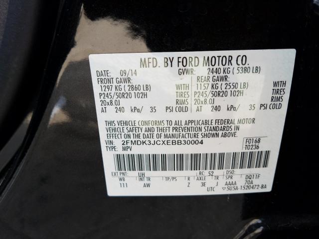 Photo 9 VIN: 2FMDK3JCXEBB30004 - FORD EDGE SEL 