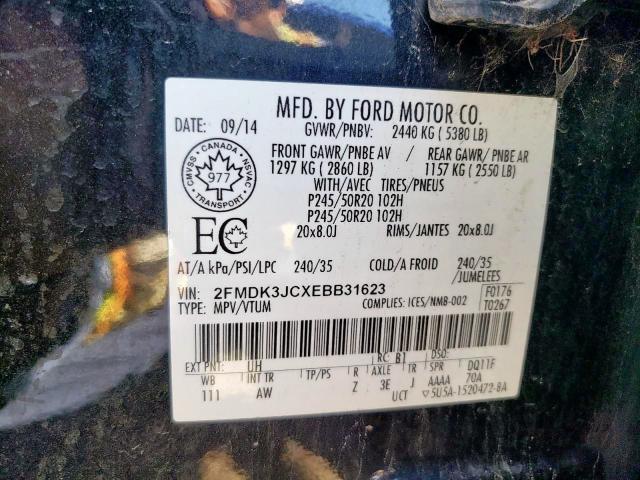 Photo 9 VIN: 2FMDK3JCXEBB31623 - FORD EDGE SEL 