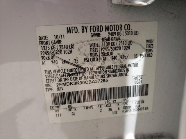 Photo 9 VIN: 2FMDK3K90CBA37265 - FORD EDGE LIMIT 