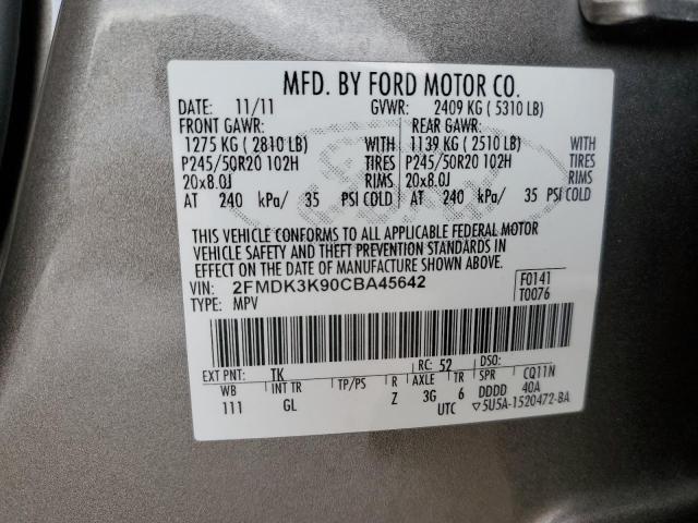 Photo 11 VIN: 2FMDK3K90CBA45642 - FORD EDGE LIMIT 