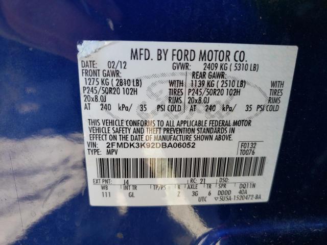 Photo 9 VIN: 2FMDK3K92DBA06052 - FORD EDGE 