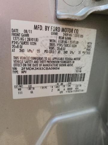 Photo 12 VIN: 2FMDK3K93CBA09654 - FORD EDGE 