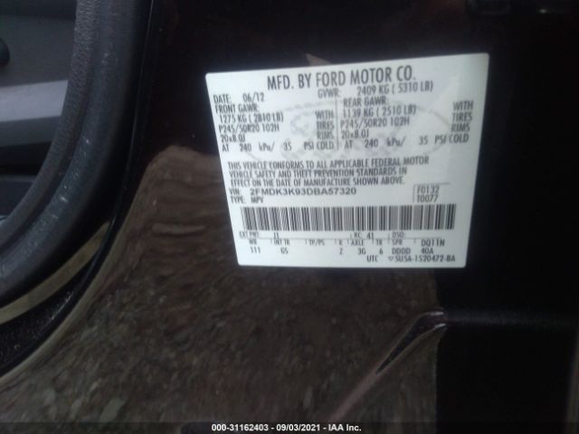 Photo 8 VIN: 2FMDK3K93DBA57320 - FORD EDGE 