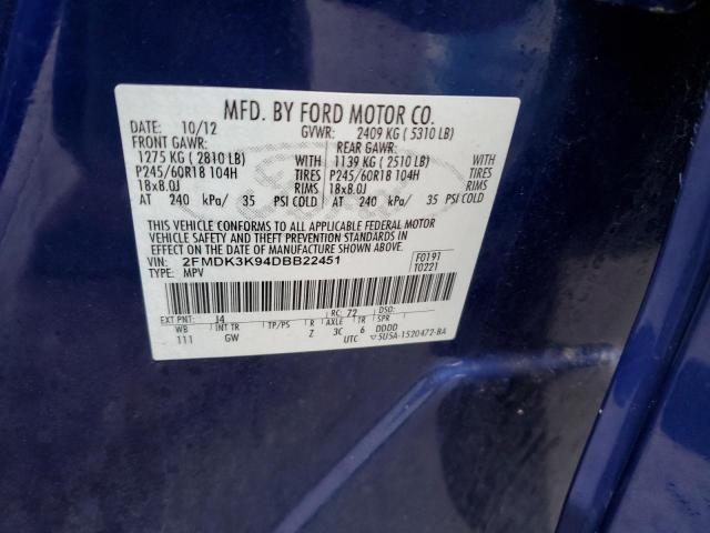 Photo 12 VIN: 2FMDK3K94DBB22451 - FORD EDGE 