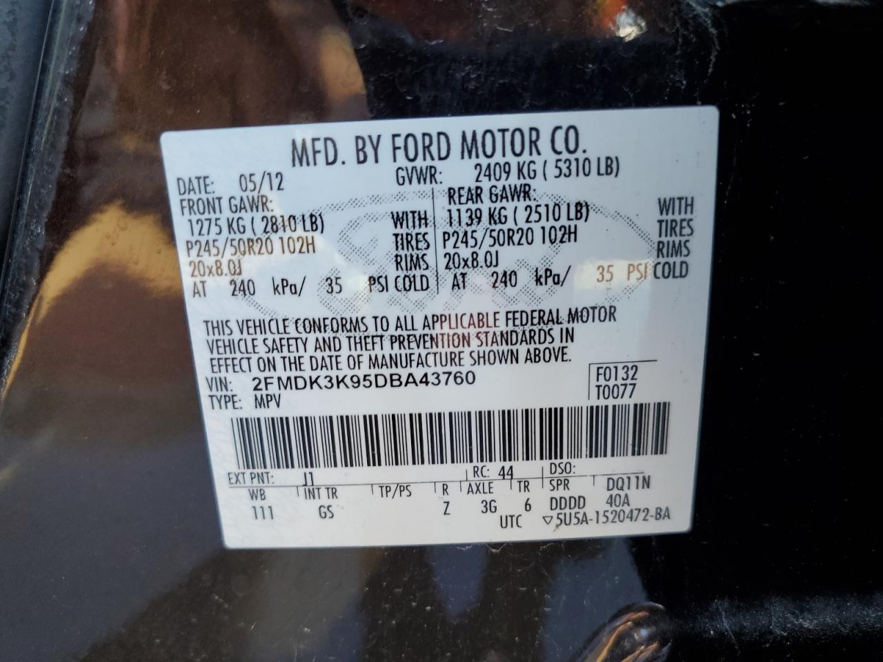 Photo 11 VIN: 2FMDK3K95DBA43760 - FORD EDGE 