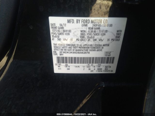 Photo 8 VIN: 2FMDK3K95DBA62678 - FORD EDGE 