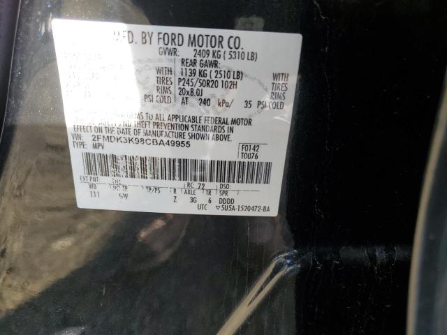 Photo 12 VIN: 2FMDK3K98CBA49955 - FORD EDGE 