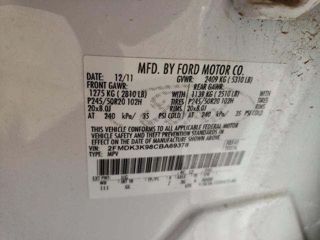 Photo 12 VIN: 2FMDK3K98CBA69378 - FORD EDGE LIMIT 