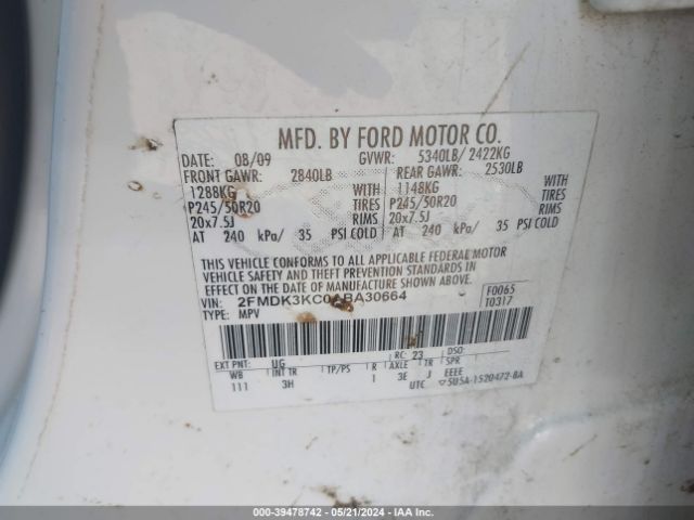 Photo 8 VIN: 2FMDK3KC0ABA30664 - FORD EDGE 