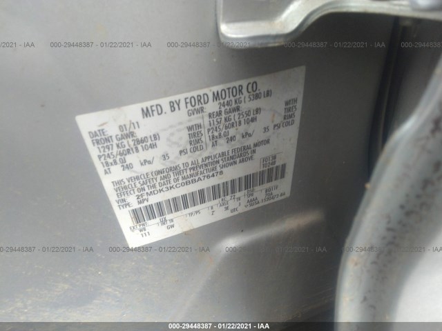 Photo 8 VIN: 2FMDK3KC0BBA76478 - FORD EDGE 