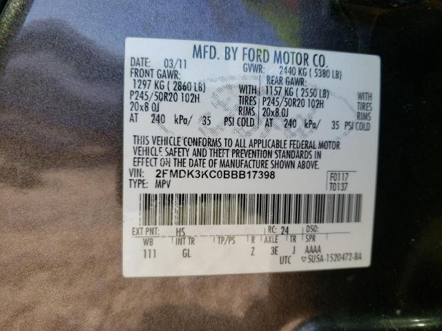 Photo 9 VIN: 2FMDK3KC0BBB17398 - FORD EDGE LIMIT 