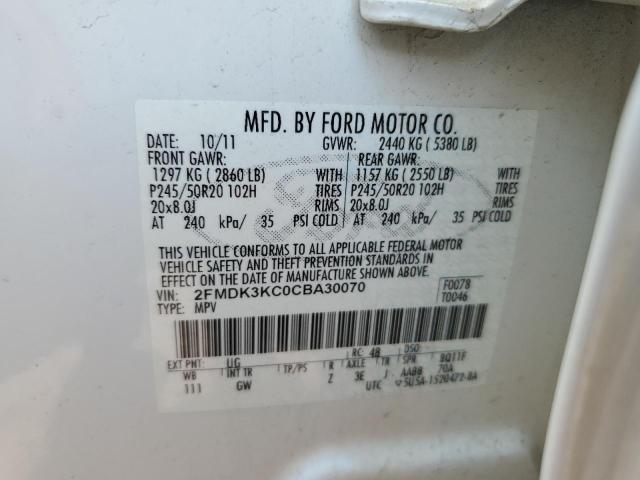 Photo 12 VIN: 2FMDK3KC0CBA30070 - FORD EDGE 