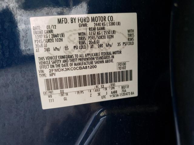 Photo 11 VIN: 2FMDK3KC0CBA81200 - FORD EDGE LIMIT 