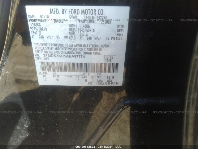 Photo 8 VIN: 2FMDK3KC1ABA97774 - FORD EDGE 