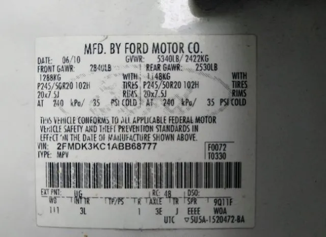 Photo 8 VIN: 2FMDK3KC1ABB68777 - FORD EDGE 