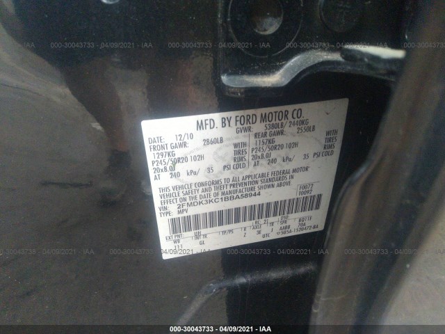 Photo 8 VIN: 2FMDK3KC1BBA58944 - FORD EDGE 