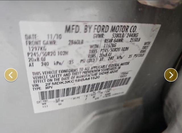 Photo 9 VIN: 2FMDK3KC1BBA61620 - FORD EDGE LIMIT 