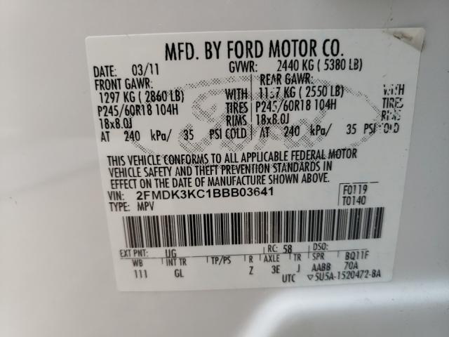 Photo 9 VIN: 2FMDK3KC1BBB03641 - FORD EDGE LIMIT 