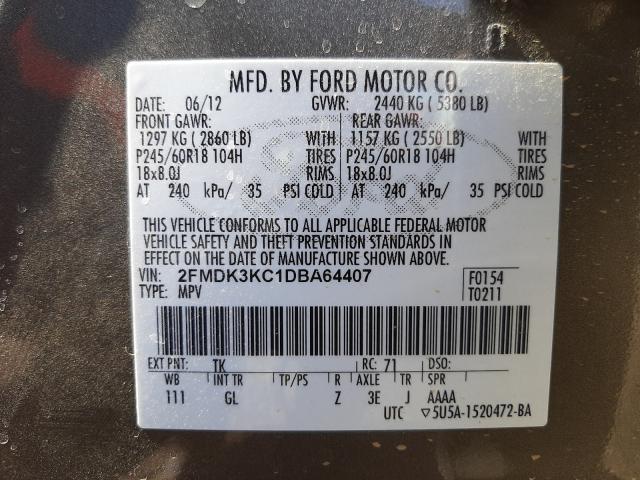 Photo 9 VIN: 2FMDK3KC1DBA64407 - FORD EDGE LIMIT 