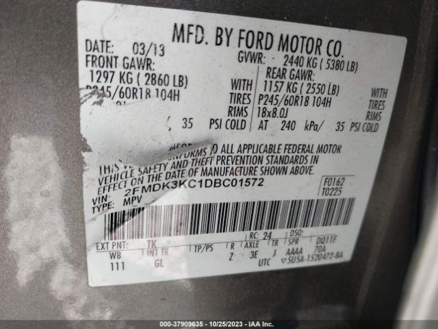 Photo 8 VIN: 2FMDK3KC1DBC01572 - FORD EDGE 