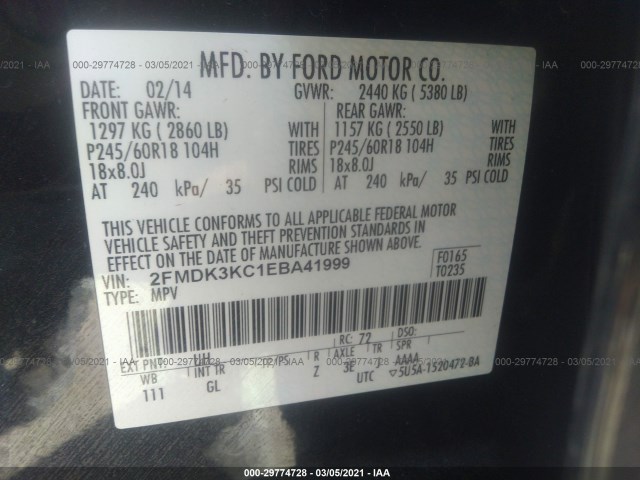 Photo 8 VIN: 2FMDK3KC1EBA41999 - FORD EDGE 