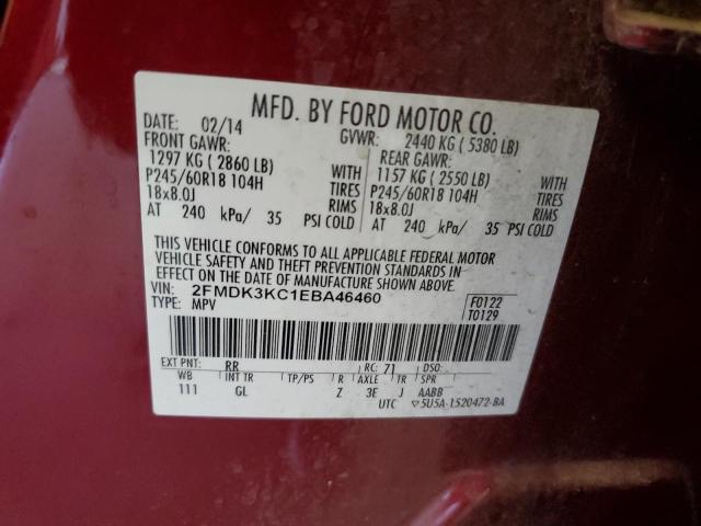 Photo 12 VIN: 2FMDK3KC1EBA46460 - FORD EDGE LIMIT 