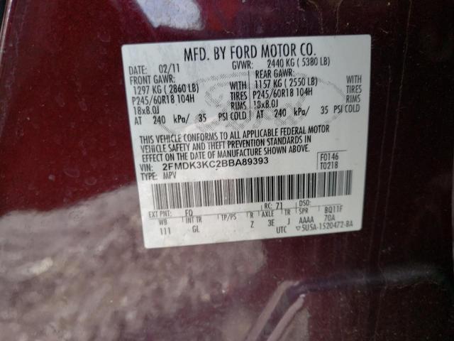 Photo 9 VIN: 2FMDK3KC2BBA89393 - FORD EDGE LIMIT 