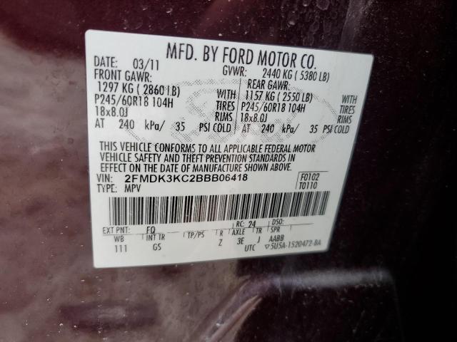 Photo 12 VIN: 2FMDK3KC2BBB06418 - FORD EDGE 