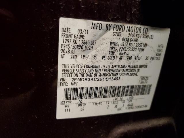 Photo 11 VIN: 2FMDK3KC2BBB13403 - FORD EDGE 