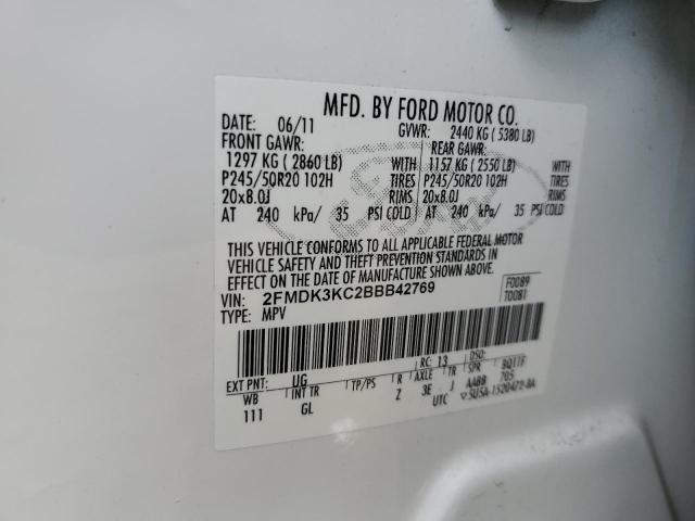 Photo 12 VIN: 2FMDK3KC2BBB42769 - FORD EDGE 