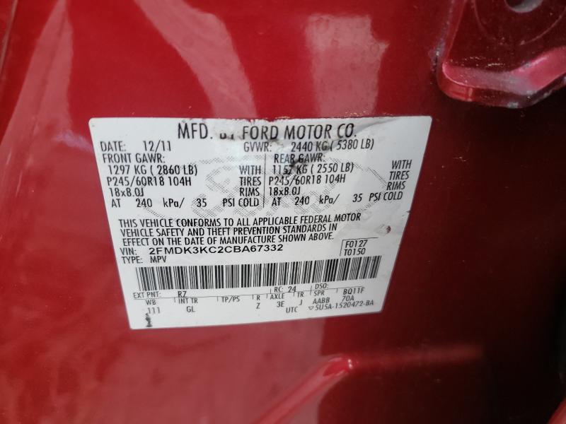 Photo 9 VIN: 2FMDK3KC2CBA67332 - FORD EDGE LIMIT 