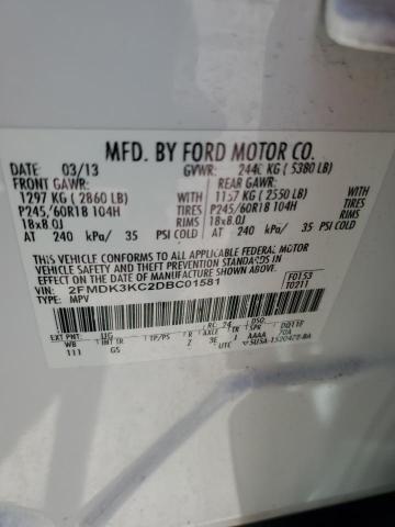 Photo 12 VIN: 2FMDK3KC2DBC01581 - FORD EDGE LIMIT 