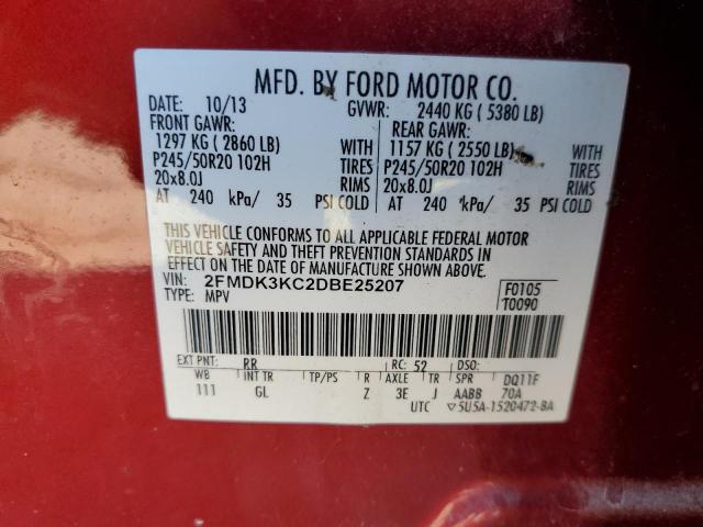 Photo 9 VIN: 2FMDK3KC2DBE25207 - FORD EDGE LIMIT 