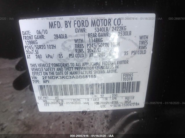 Photo 8 VIN: 2FMDK3KC3ABB68165 - FORD EDGE 