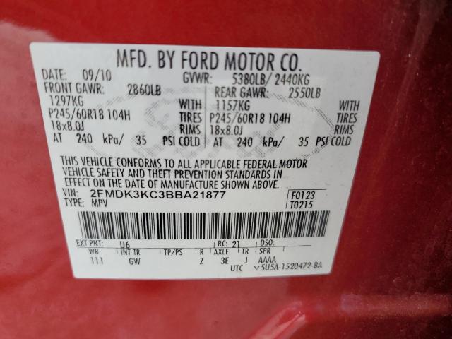 Photo 11 VIN: 2FMDK3KC3BBA21877 - FORD EDGE 