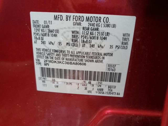 Photo 11 VIN: 2FMDK3KC3BBA80606 - FORD EDGE 