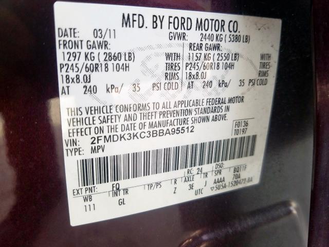 Photo 9 VIN: 2FMDK3KC3BBA95512 - FORD EDGE LIMIT 