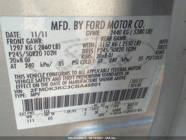 Photo 8 VIN: 2FMDK3KC3CBA48501 - FORD EDGE 