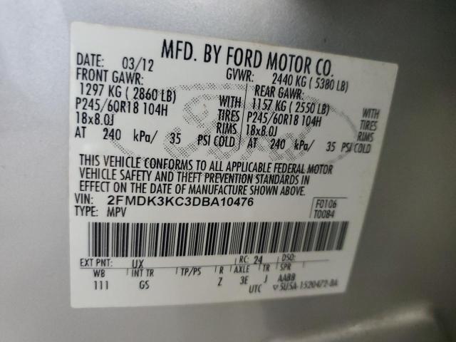 Photo 12 VIN: 2FMDK3KC3DBA10476 - FORD EDGE LIMIT 