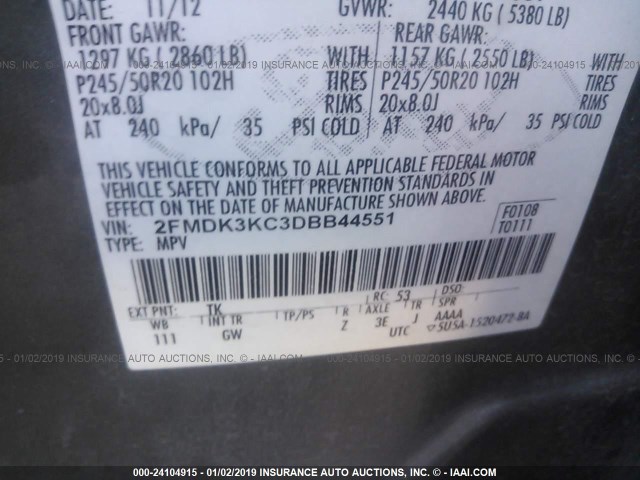 Photo 8 VIN: 2FMDK3KC3DBB44551 - FORD EDGE 