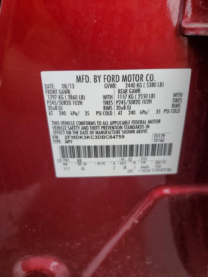 Photo 12 VIN: 2FMDK3KC3DBC84759 - FORD EDGE 