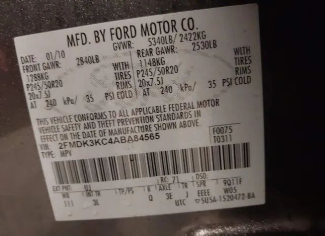 Photo 8 VIN: 2FMDK3KC4ABA84565 - FORD EDGE 