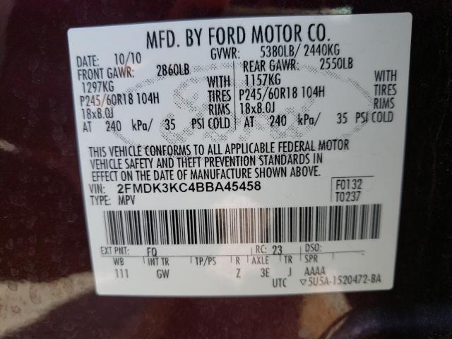 Photo 9 VIN: 2FMDK3KC4BBA45458 - FORD EDGE LIMIT 