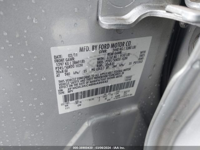 Photo 8 VIN: 2FMDK3KC4BBA99942 - FORD EDGE 