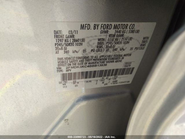 Photo 8 VIN: 2FMDK3KC4BBB13936 - FORD EDGE 