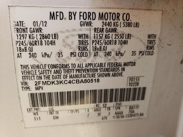 Photo 11 VIN: 2FMDK3KC4CBA80518 - FORD EDGE 