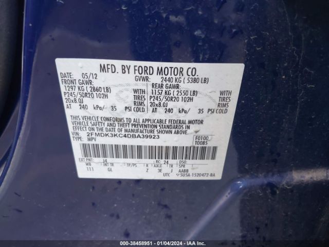 Photo 8 VIN: 2FMDK3KC4DBA39923 - FORD EDGE 