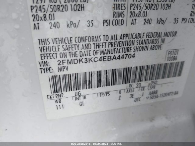 Photo 8 VIN: 2FMDK3KC4EBA44704 - FORD EDGE 