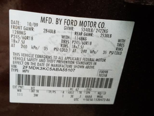 Photo 9 VIN: 2FMDK3KC5ABA55107 - FORD EDGE LIMIT 